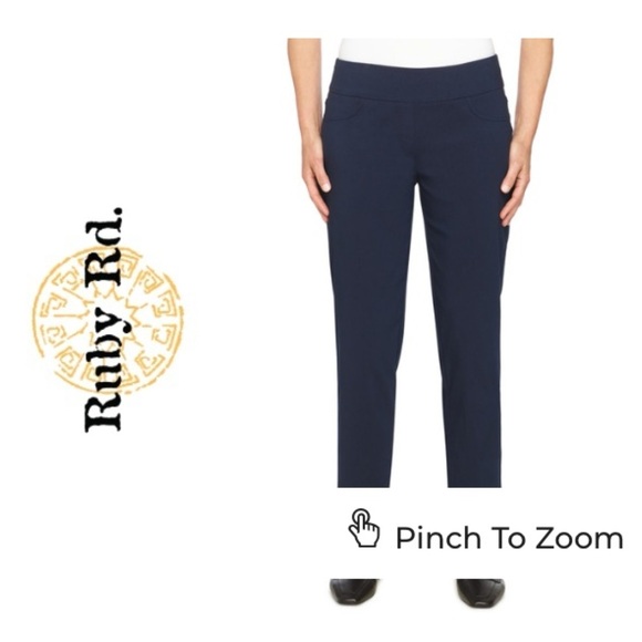 Ruby Rd. Blue Straight Leg Pants - Picture 1 of 11